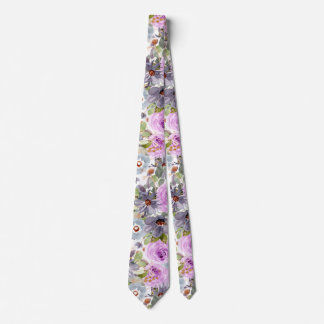 Blommönstret Vattenfärg Neck Tie Slips