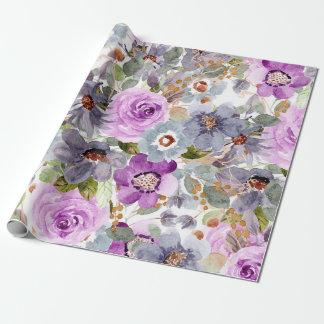 Blommönstret Vattenfärg Presentpapper