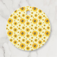 Blommönstret Vattenfärg Solblommor