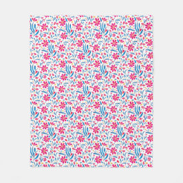 Blommönstret Vattenfärgförstärkning Fleecefilt