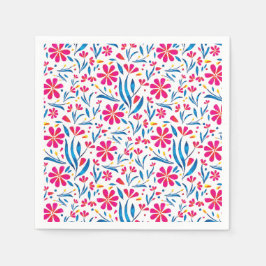 Blommönstret Vattenfärgförstärkning Pappersservett