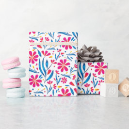 Blommönstret Vattenfärgförstärkning Presentpapper