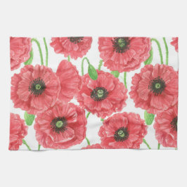 Blommönstret Vattenfärgvallningar Kökshandduk