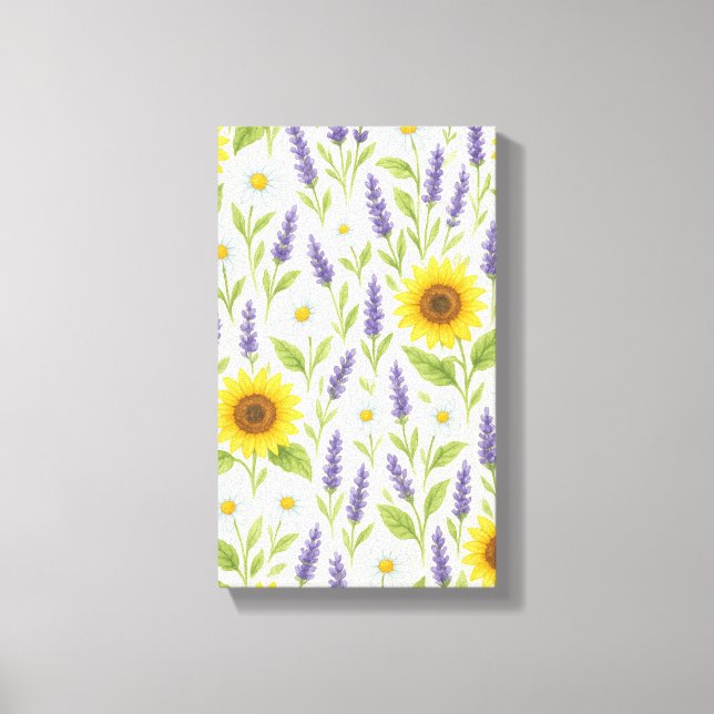 blommönstret vild djungel, lush grönt löv, bri canvastryck (Framsida)