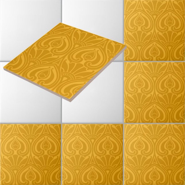 Blommönstret vintage Art nouveau Kakelplatta (Skapare uppladdad)