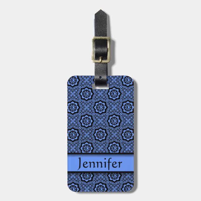 Blommönstret vintage bagagebricka (Vertikal Framsida)