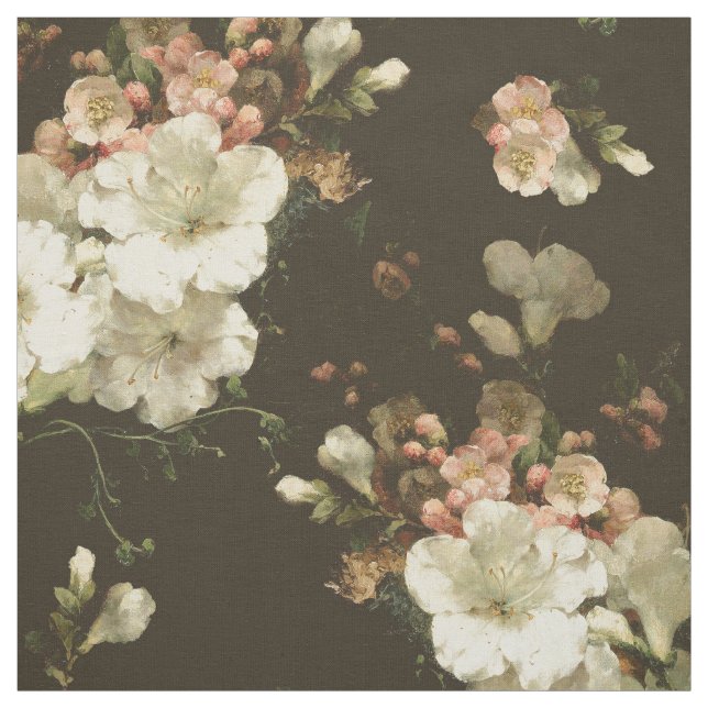 Blommönstret vintage Cream Tyg (Provkarta)