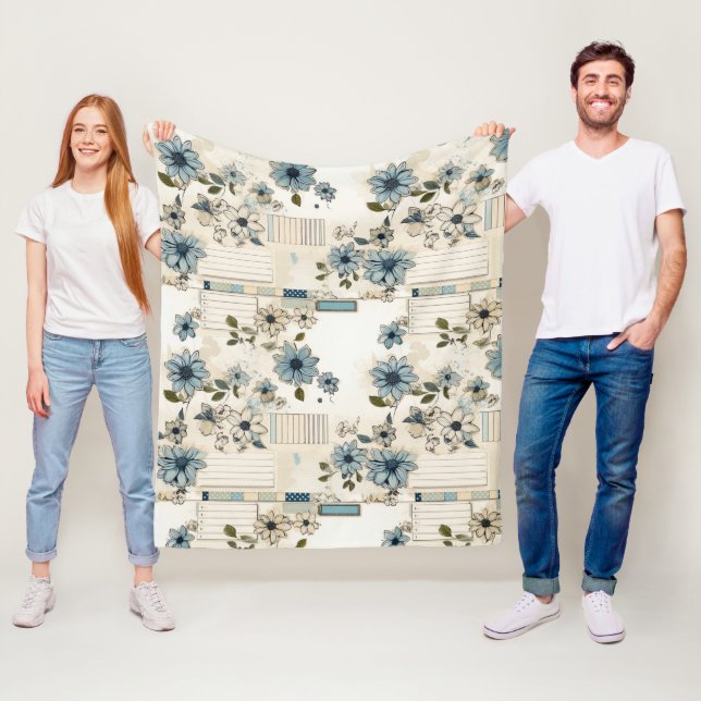 Blommönstret vintage fleecefilt (På plats)