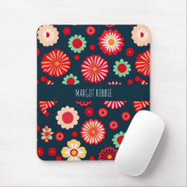 Blommönstret vintage Flowers Rainbow Retro Musmatta