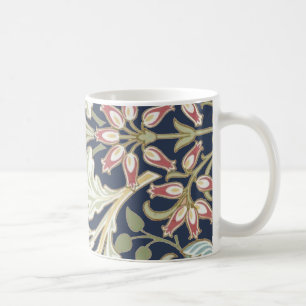 Blommönstret vintage i blått kaffemugg