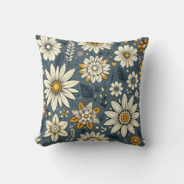 Blommönstret vintage kudde