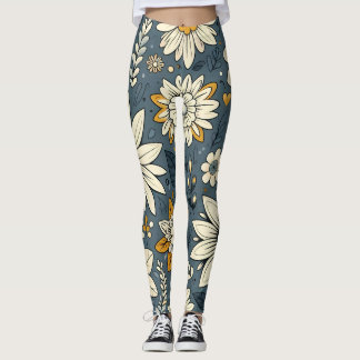 Blommönstret vintage leggings