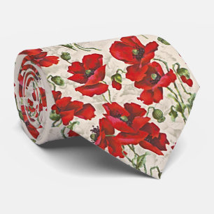 Blommönstret vintage Red Poppy Slips