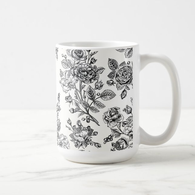 Blommönstret vintage Ro Kaffemugg (Höger)