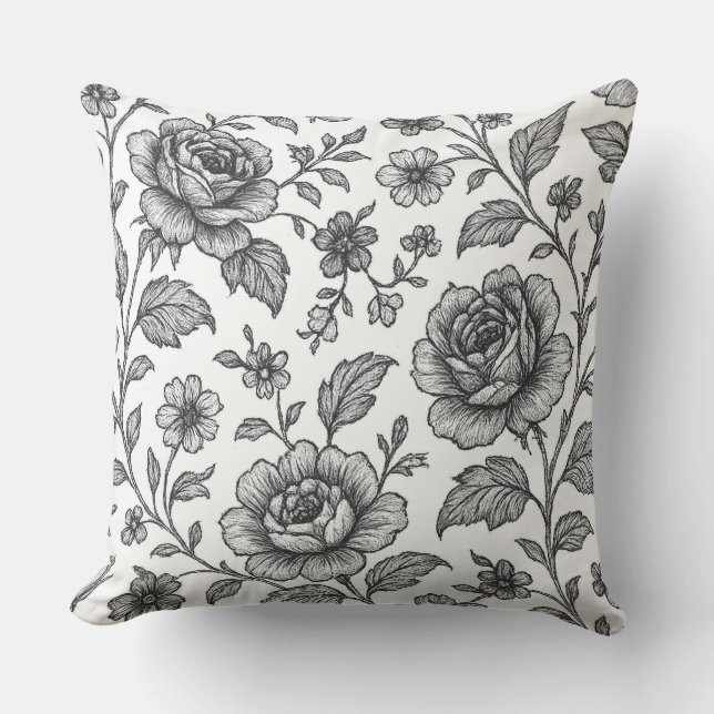 Blommönstret vintage Ro Kudde (Framsida)
