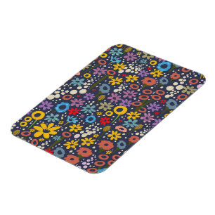 Blommönstret vintage stil magnet