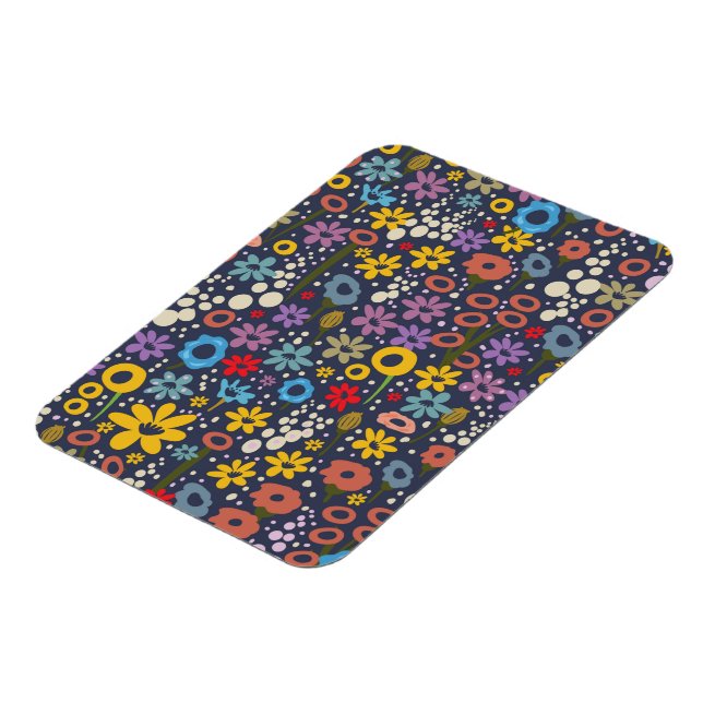 Blommönstret vintage stil magnet (Vänstra Sidan)