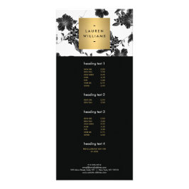 Blommönstret vintage svart reklamkort