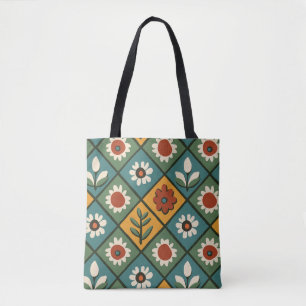 Blommönstret vintage Tote Tygkasse