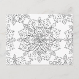 Blommönstret vuxen Coloring Mandala Vykort