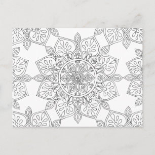 Blommönstret vuxen Coloring Mandala Vykort