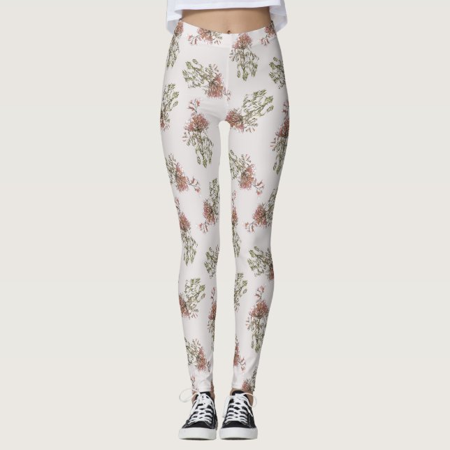 Blommönstret Warm Blommar Harmony Leggings (Framsida)