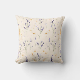 Blommönstret Watercolor Lavender Fält Kudde