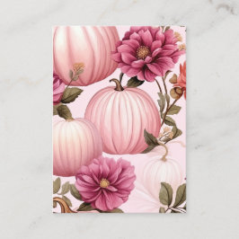 Blommönstret Watercolor Rosa Pumpkin Visitkort