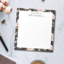 Blommönstret Watercolor Rosa ros Flowers Anteckningsblock