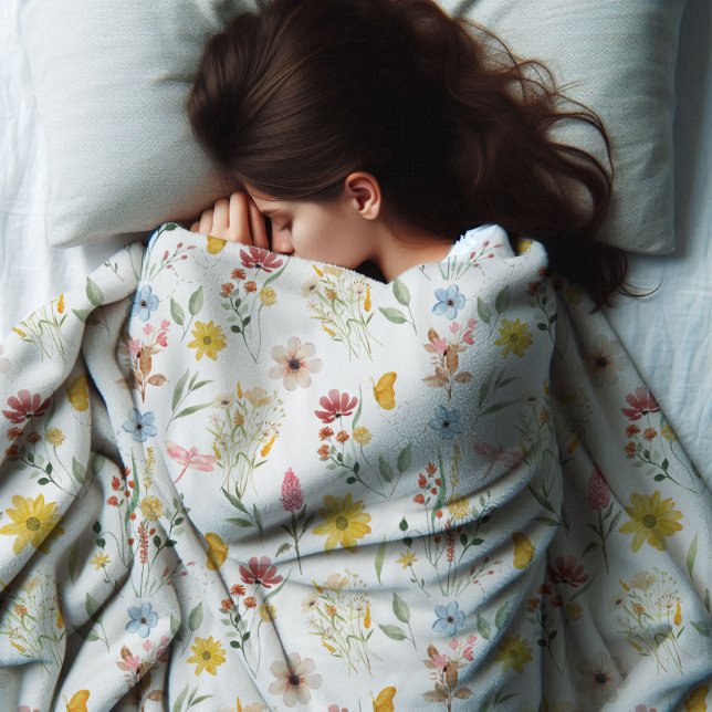 Blommönstret Wildblomma Fleecefilt (Skapare uppladdad)