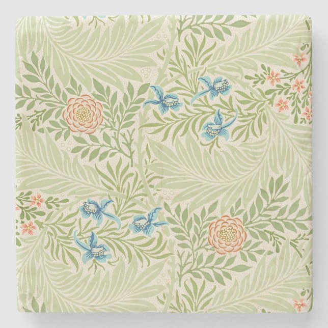 Blommönstret William Morris Larkspur Stenunderlägg (Framsidan)