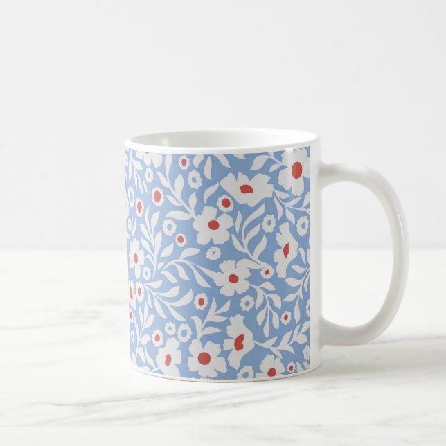 Blommönstret Woodblock Kaffemugg (Höger)