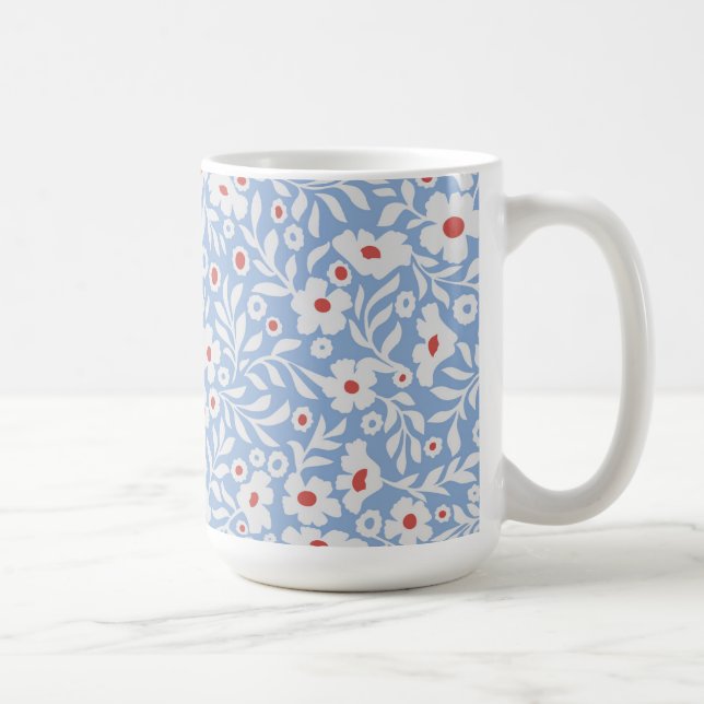 Blommönstret Woodblock Kaffemugg (Höger)