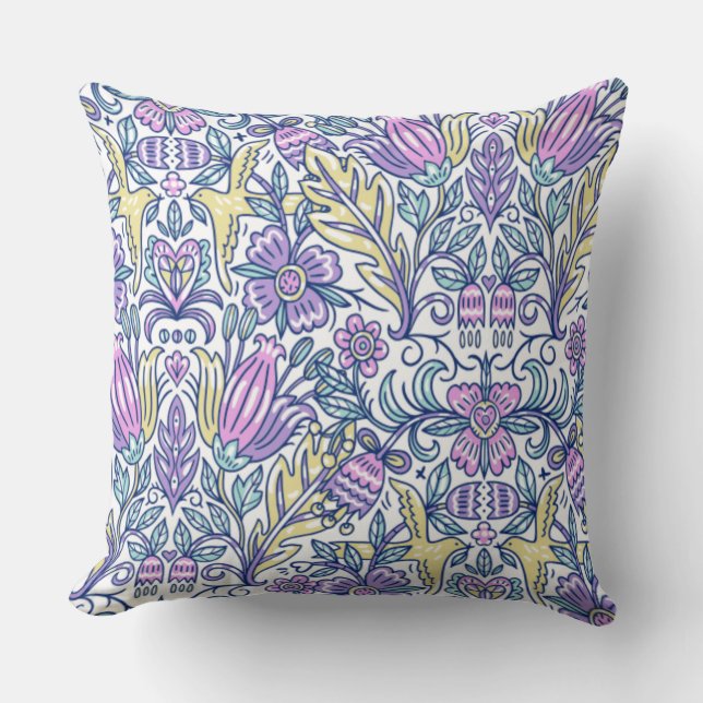Blommönstrets dekorativa fyllningar kudde (Framsida)