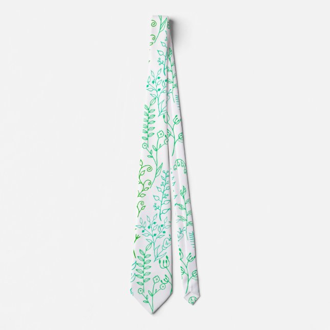 Blommönstrets klassiska Grönt A02. White BG Slips (Framsida)