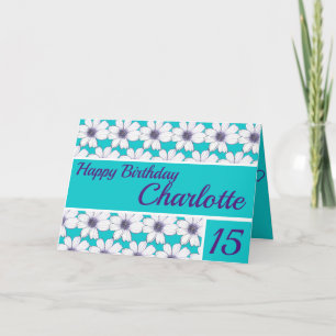 Blommönstrets utformning Teal Birthday Kort