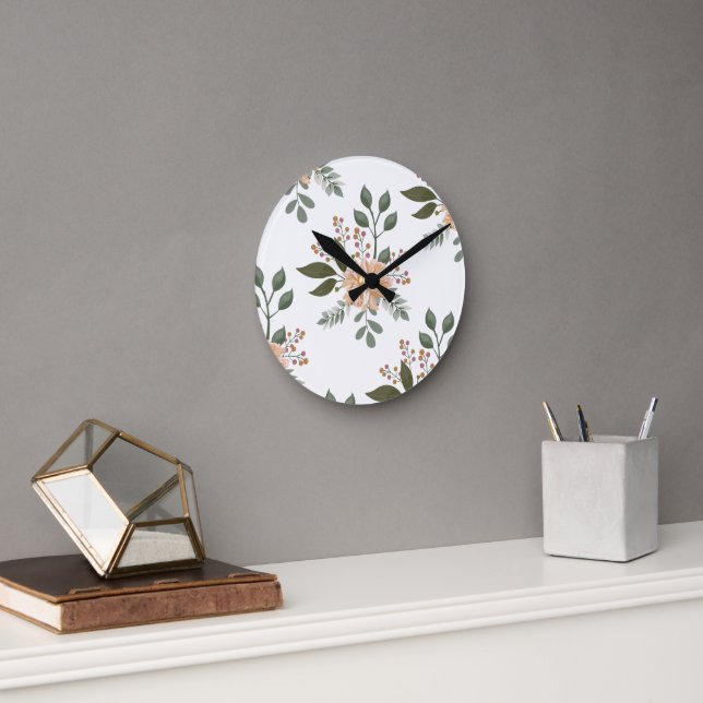 Blommönstrets väggklocka (Kontor)
