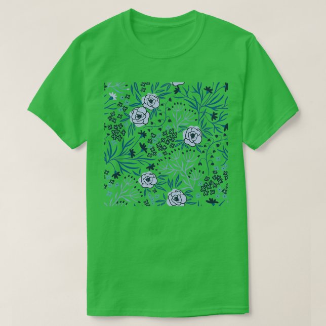 Blommönstrets vita bakgrund t shirt (Design framsida)