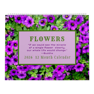 "BLOMMOR" 12 MÅNADER 2026 KALENDER