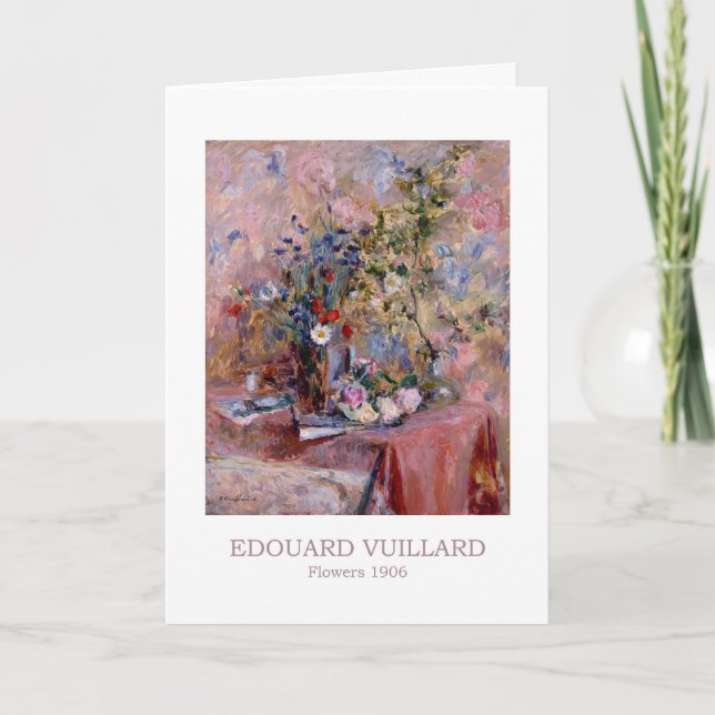 Blommor 1906 av Edouard Vuillard Grattis på födels Kort (Framsida)