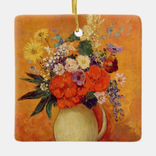 Blommor 1910 julgransprydnad keramik (Framsida)