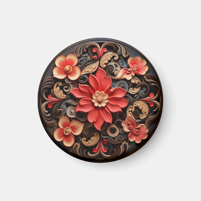 Blommor 1 Baroque Magnet (Framsidan)