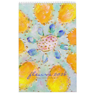 Blommor 2026 Lodrät Kalender