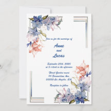 Blommor 3 ram: Personlig bröllopsinbjudan