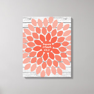 Blommor - 50 Namnteckning Canvas Guest Bok