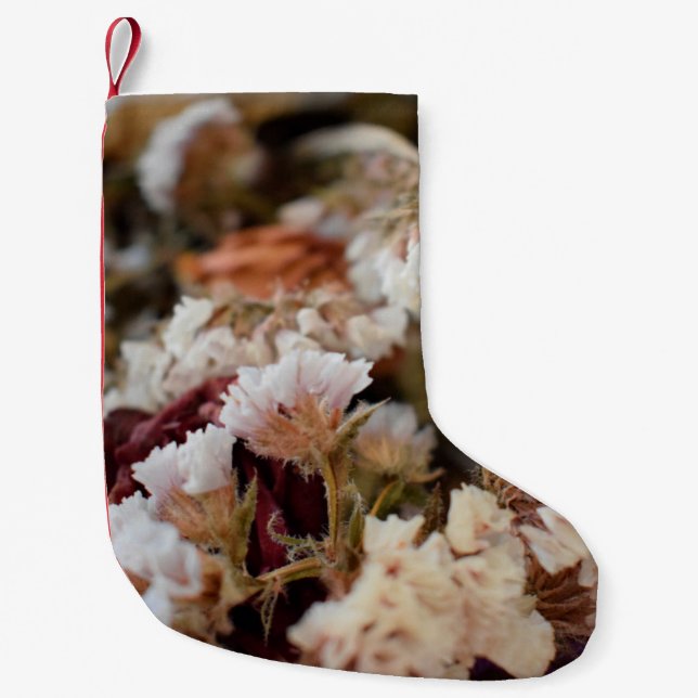 Blommor, abstrakt för hälsningskort, årsdag liten julstrumpa (Framsidan)