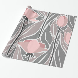 Blommor Abstrakt Mönster Wrapping Papper Presentpapper