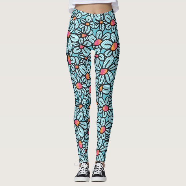 Blommor (akvatiska) leggings (Framsida)