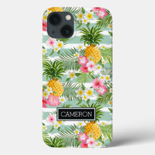 Blommor & Ananas Tealränder   Lägg till ditt namn