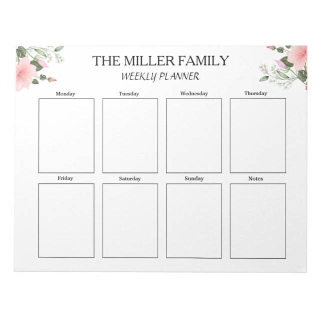 Blommor - Anpassningsbarna Veckoplanering Anteckningsblock (Framsida)
